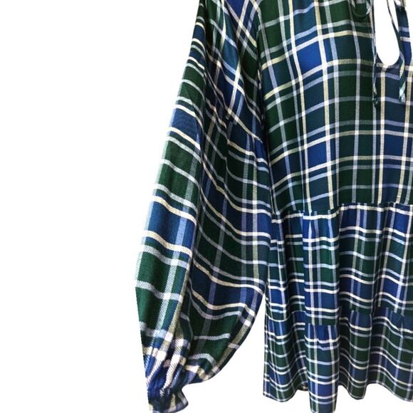 SHOW ME YOUR MUMU Women's Ainsley Long Sleeve Plus Size Flannel Plaid Mini Dress - Picture 5 of 16